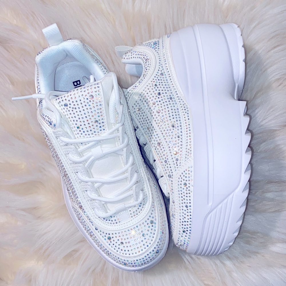 Berness Lily Rhinestone Platform Sneakers